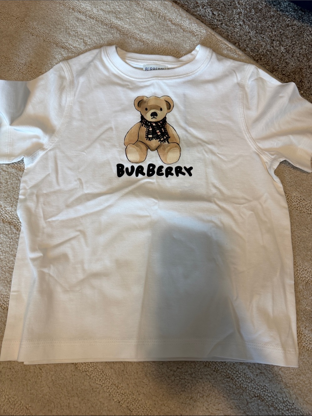 Burberry White Kids' Teddy Bear Graphic Tee